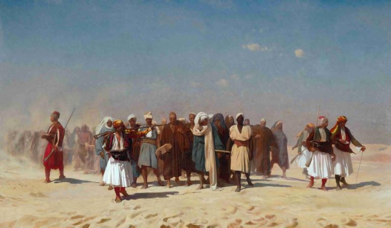 Egyptian Recruits Crossing The Desert,Tentara Mesir Menyeberangi Gurun Pasir,Jean-Léon Gérôme