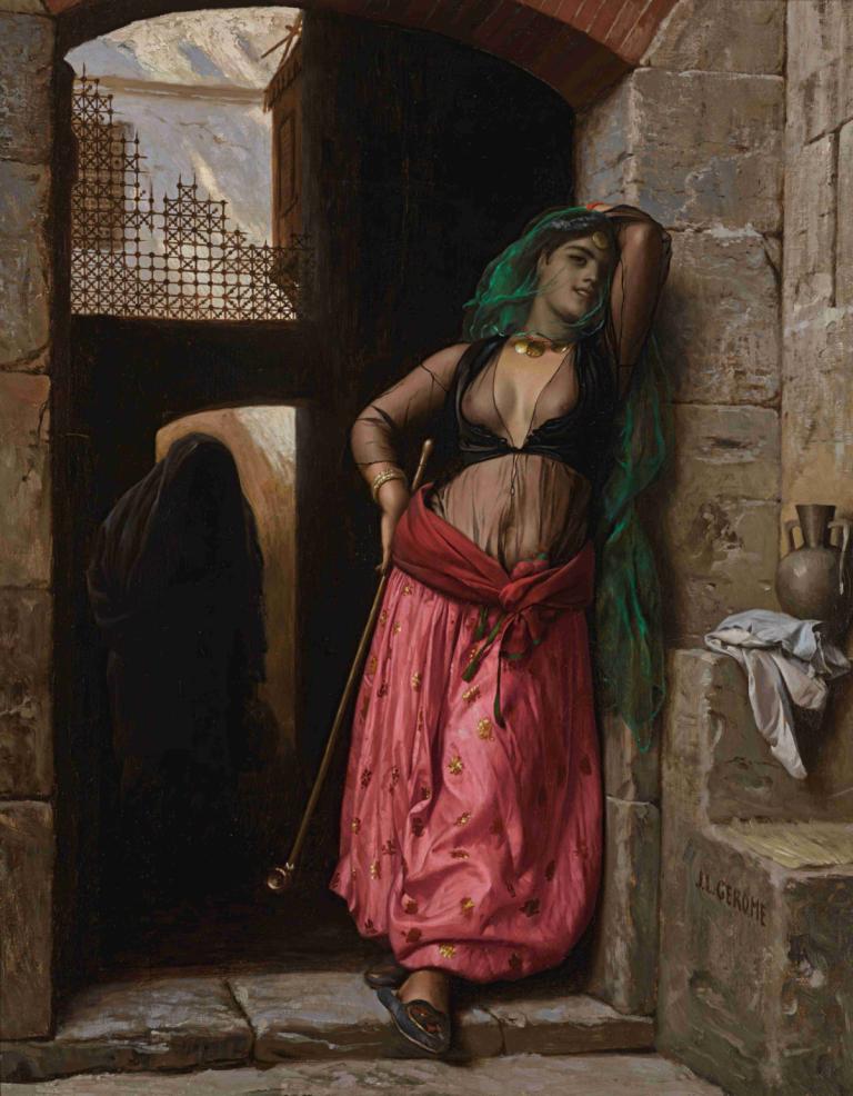 Jeune Fille Du Caire,Gadis Muda Dari Kairo,Jean-Léon Gérôme,Lukisan cat minyak,Lukisan cat minyak, 1 gadis