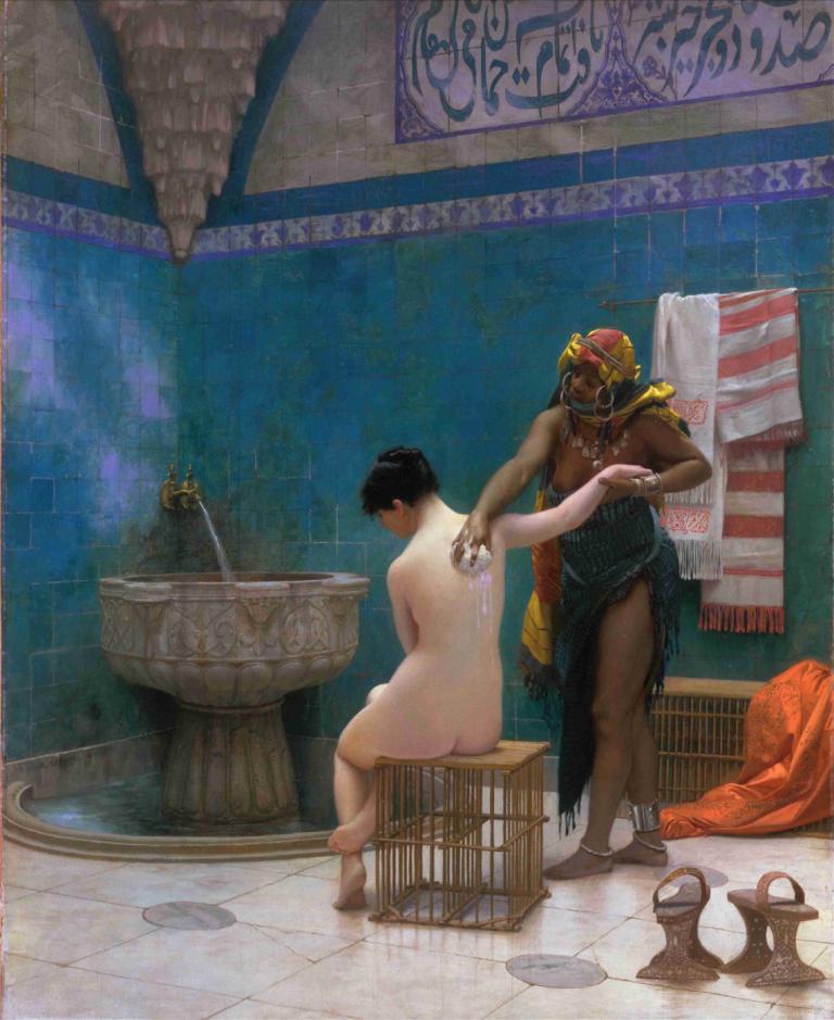 The Bath,Le bain,Jean-Léon Gérôme,Peinture à l'huile,Peinture à l'huile, parodie des beaux-arts, nu