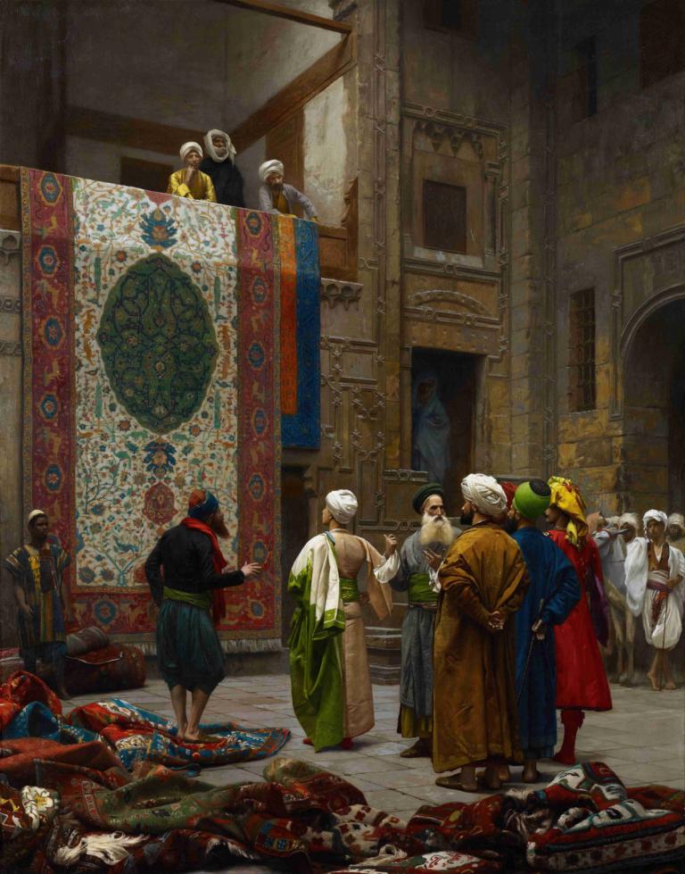 The Carpet Merchant,Le marchand de tapis,Jean-Léon Gérôme,Peinture à l'huile,Peinture à l'huile, peignoir