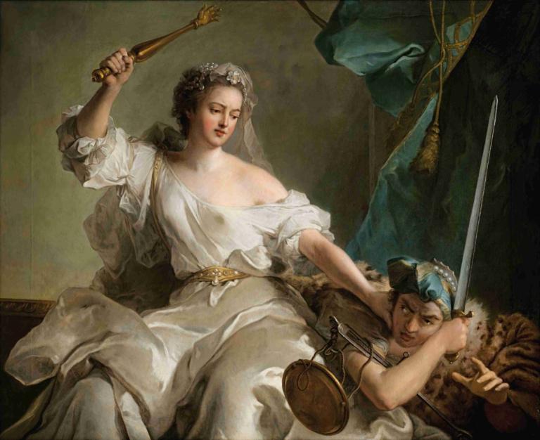 Allegory Of Justice Punishing Injustice, 1737,Jean-Marc Nattier,Oil Painting,Oil Painting, fine art parody