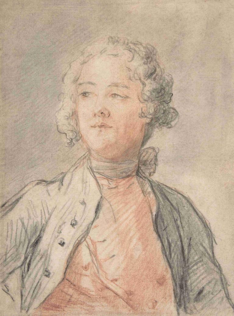 Half-Length Portrait of a Young Man,Retrato de medio cuerpo de un joven,Jean-Marc Nattier,Pintura al óleo