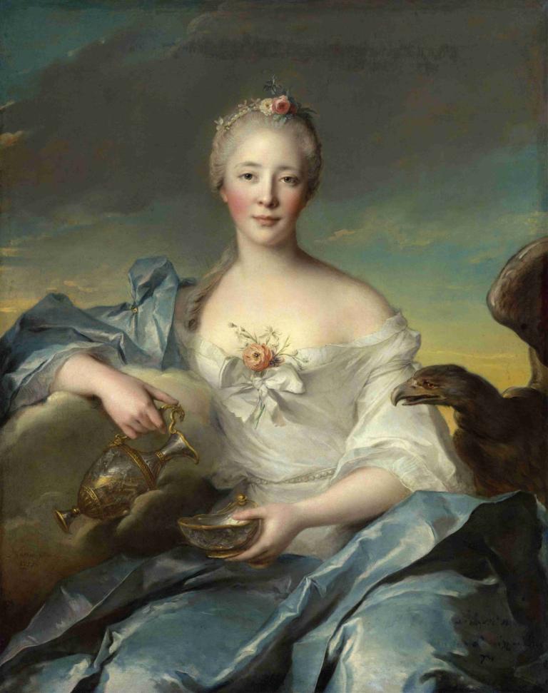 Madame Le Fèvre de Caumartin as Hebe,Jean-Marc Nattier,Oil Painting,Oil Painting, fine art parody, 1girl