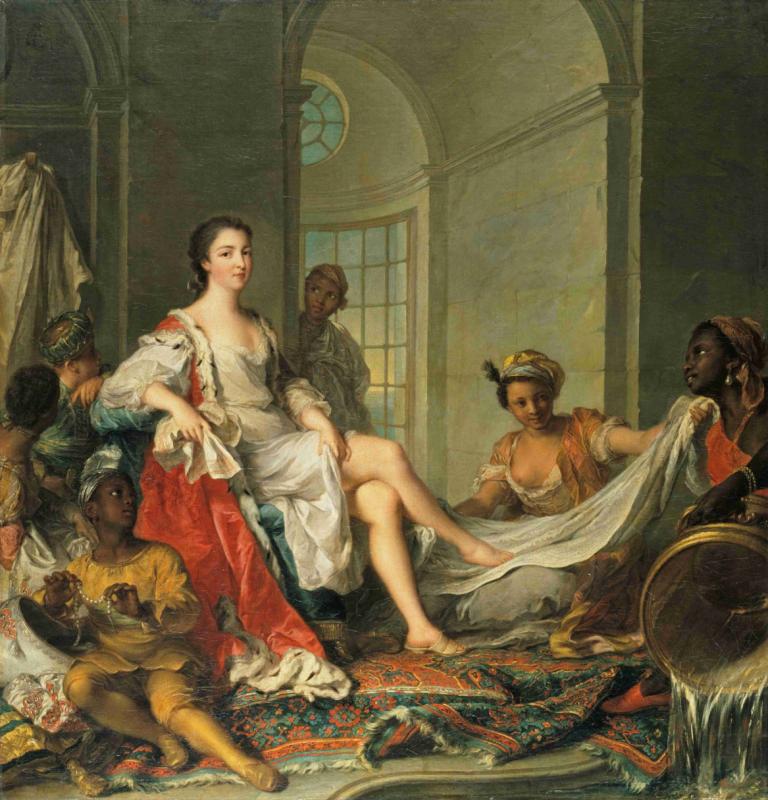 Mademoiselle de Clermont en sultane,Jean-Marc Nattier,Oil Painting,Oil Painting, fine art parody, parody