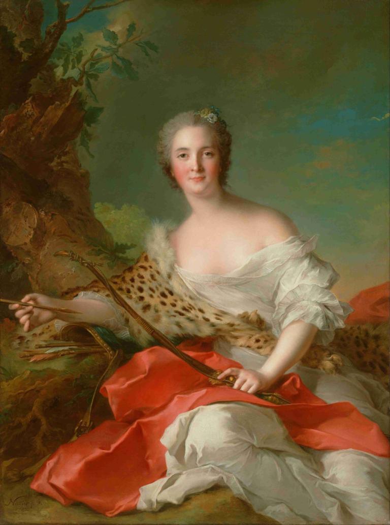 Portrait of Constance-Gabrielle-Magdeleine Bonnier de la Mosson as Diana,Jean-Marc Nattier,Oil Painting