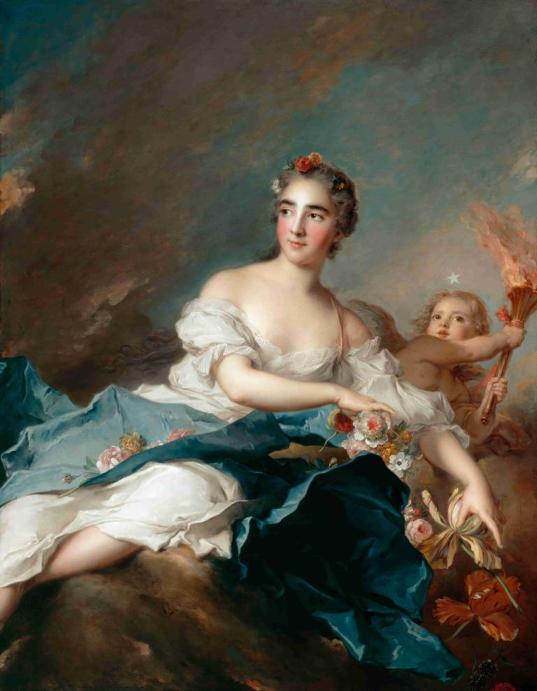 The Countess de Brac as Aurora,Grevinnan de Brac som Aurora,Jean-Marc Nattier,Oljemålning,Oljemålning