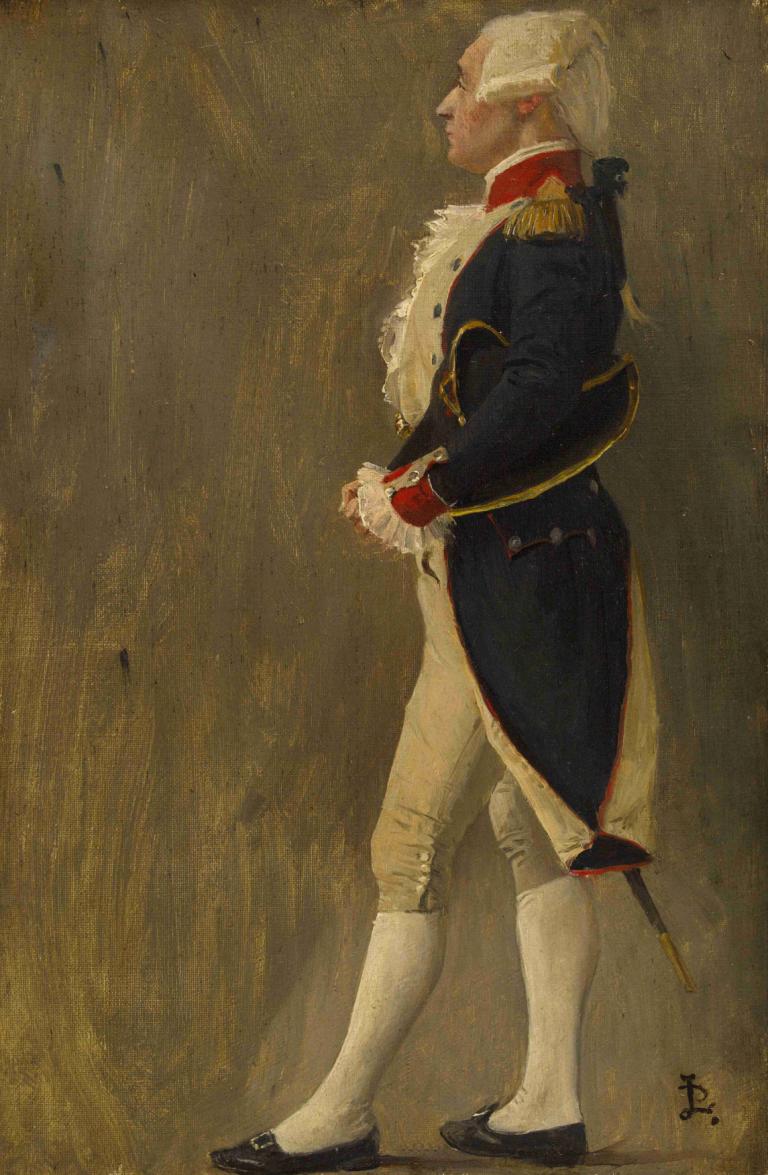 La voûte d'acier, silhouette du marquis de Lafayette,Jean-Paul Laurens,Oil Painting,Oil Painting