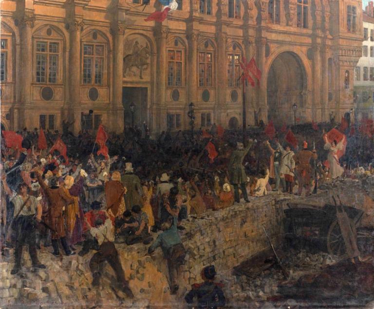 Proclamation De La République Le 24 Février 1848,1848 年 2 月 24 日《共和国宣言,Jean-Paul Laurens,让-保罗-劳伦斯,油画,油画, 多个男孩