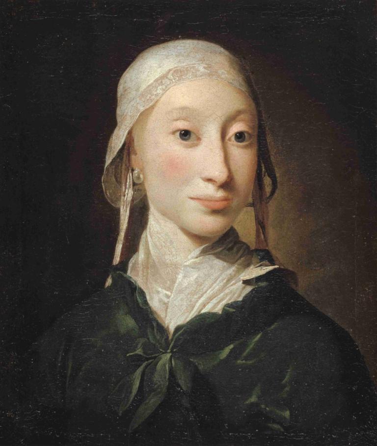 A Girl from Holstein,Ein Mädchen aus Holstein,Jens Juel,Ölgemälde,Ölgemälde, Solo, 1Mädchen, realistisch