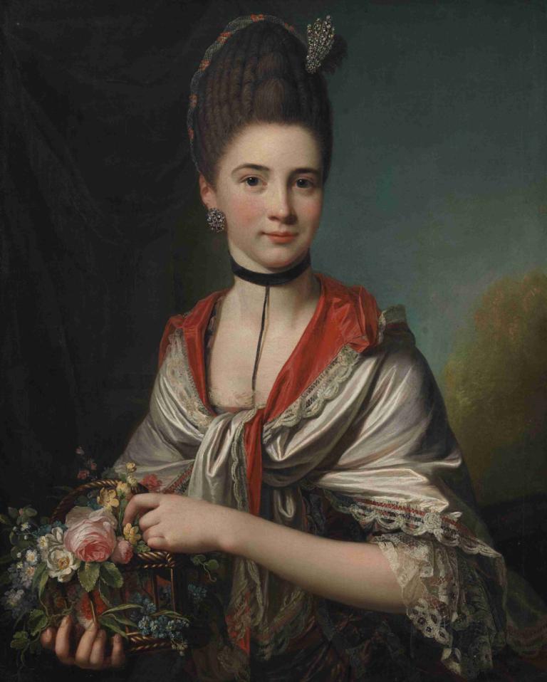 Portrait of Anna Elisabeth Battier, née Storp,Porträtt av Anna Elisabeth Battier, född Storp,Jens Juel