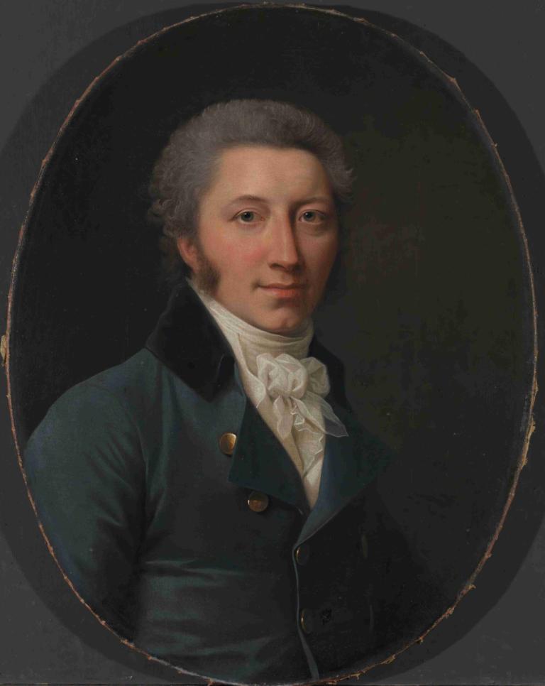 Portrait of a man,Retrato de un hombre,Jens Juel,Pintura al óleo,Pintura al óleo, solo, enfoque masculino