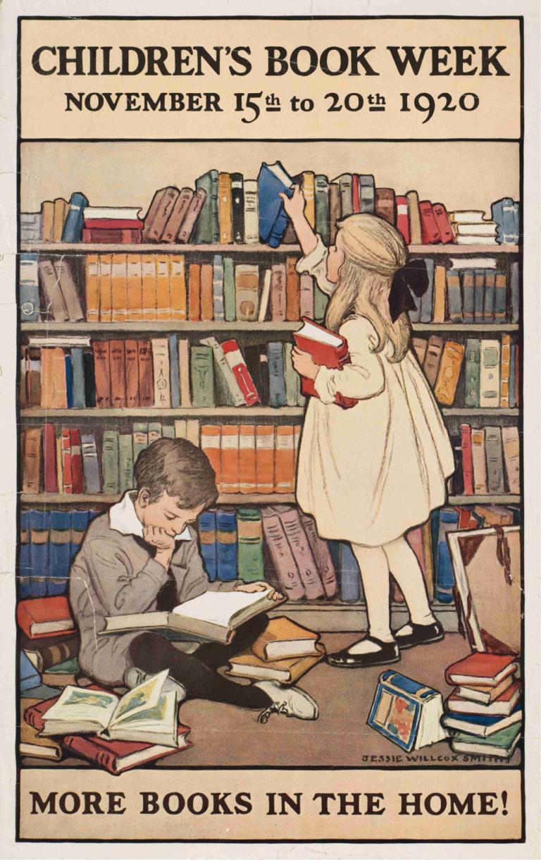 Children's book week, November 15th to 20th 1920,1920年11月15日至20日兒童讀書周,Jessie Willcox Smith,傑西·威爾科克斯·史密斯,插畫,插畫