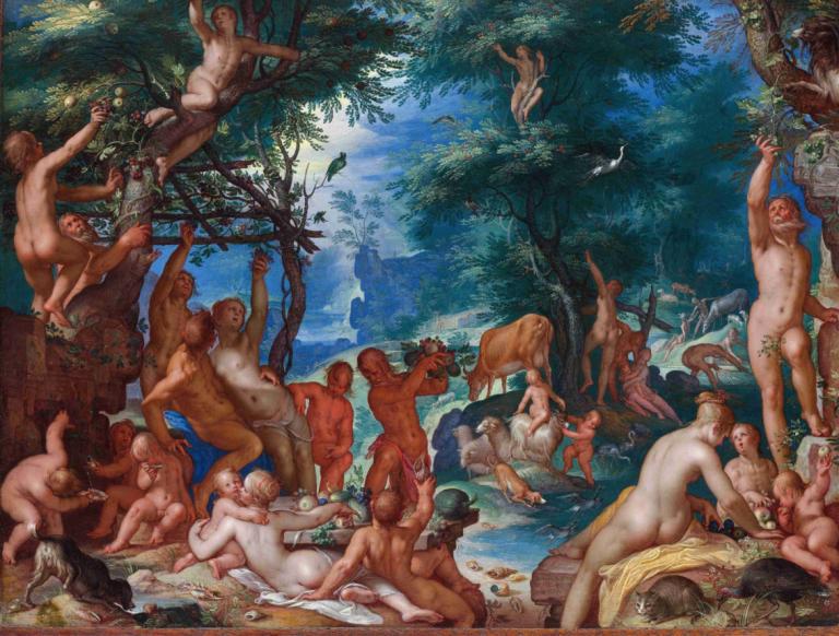 The Golden Age,Gullalderen,Joachim Wtewael,Oljemaleri,Oljemaleri, kunstparodi, naken, tre, penis, ass