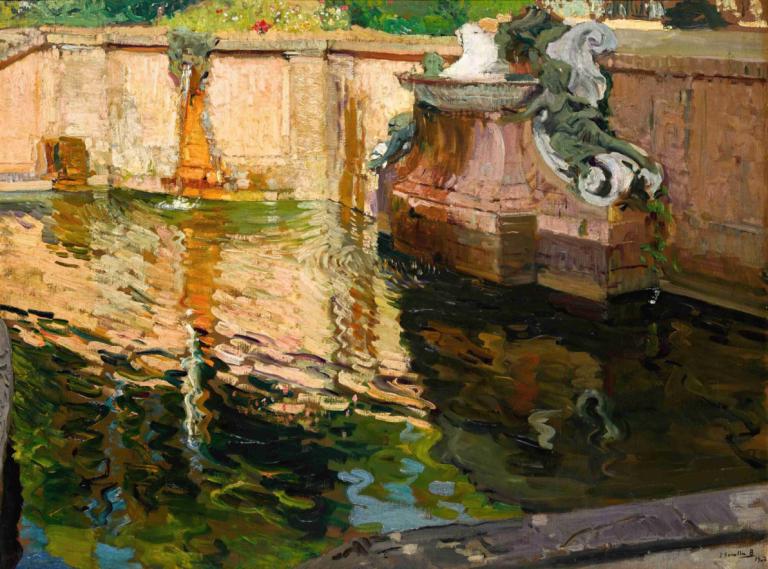 La Fuente De Los Caballos, La Granja (The Horses Fountain, La Granja),Joaquín Sorolla,Oil Painting