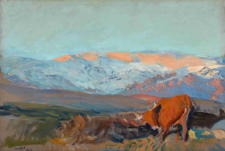 Las Zorreras. Sierra De Guadarrama,Las Zorreras. Munții Guadarrama,Joaquín Sorolla,Pictura in ulei