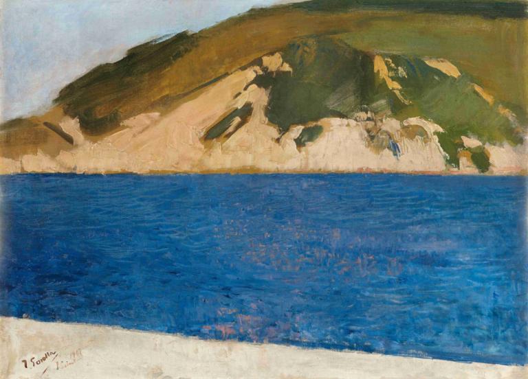 Monte Ulía, San Sebastián,Joaquín Sorolla,Pintura al óleo,Pintura al óleo, al aire libre, agua, escenario