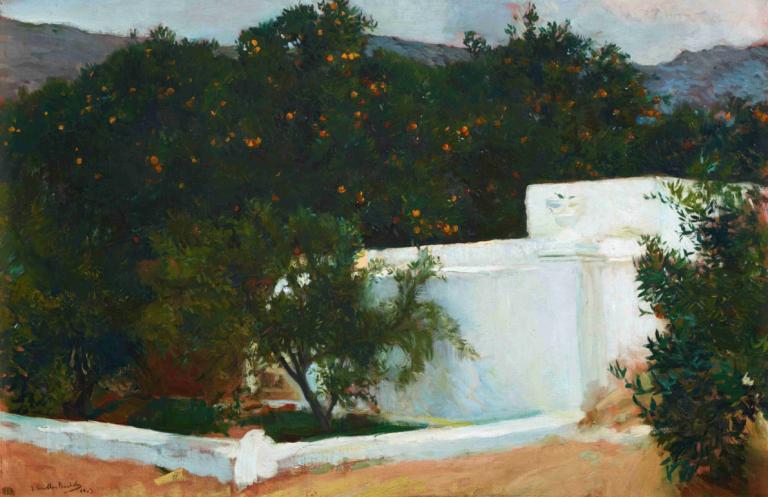 Naranjos. El Camino Del Mar. Valencia (Orange Trees On The Road To The Sea, Valencia),Joaquín Sorolla