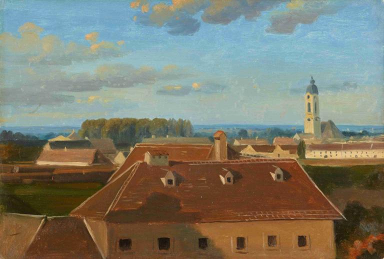 Blick über das Schanzel zum Augarten,Johann Peter Krafft,Oil Painting,Oil Painting, scenery, no humans