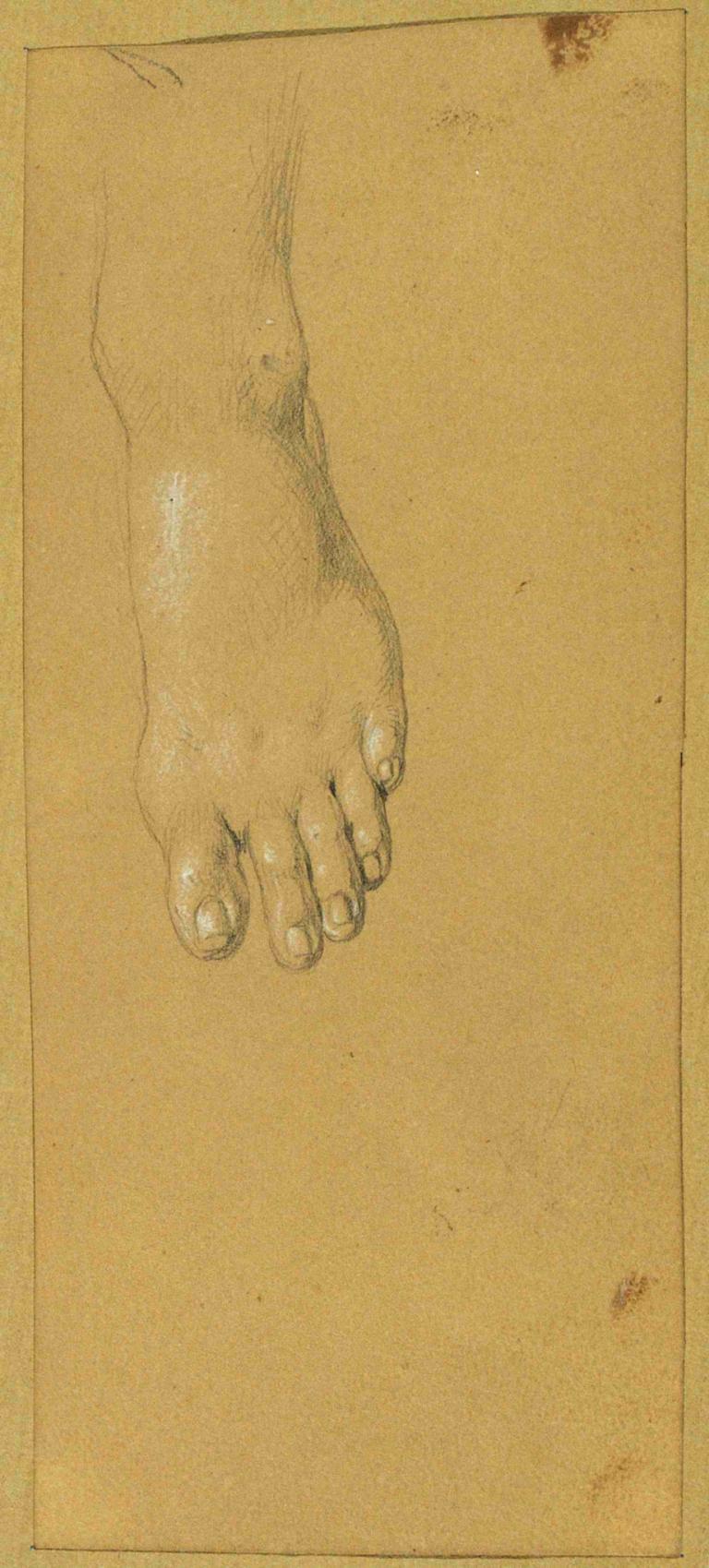 Fußstudie zu 'Rüdiger und Angelika',Studi kaki untuk 'Rüdiger dan Angelika',Johann Peter Krafft,Sketsa,Sketsa