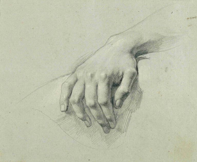 Handstudie zu 'Arindal und Daura',Studi tangan untuk 'Arindal dan Daura',Johann Peter Krafft,Sketsa,Sketsa