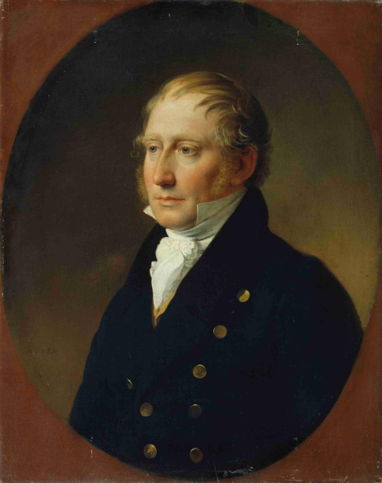 Heinrich Friedrich Müller,Johann Peter Krafft,Lukisan cat minyak,Lukisan cat minyak, solo, fokus pria