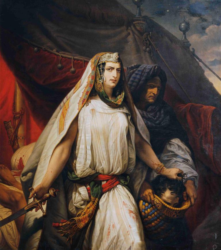 Judith with the head of Holofernes,Judith dengan kepala Holofernes,Johann Peter Krafft,Lukisan cat minyak