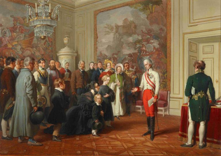 Kaiser Franz I. erteilt allgemeine Audienz,Johann Peter Krafft,Oil Painting,Oil Painting, fine art parody