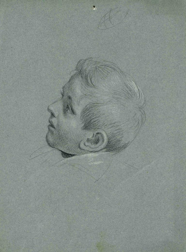 Knabenporträt,Johann Peter Krafft,Sketch,Sketch, 1boy, male focus, monochrome, solo, greyscale