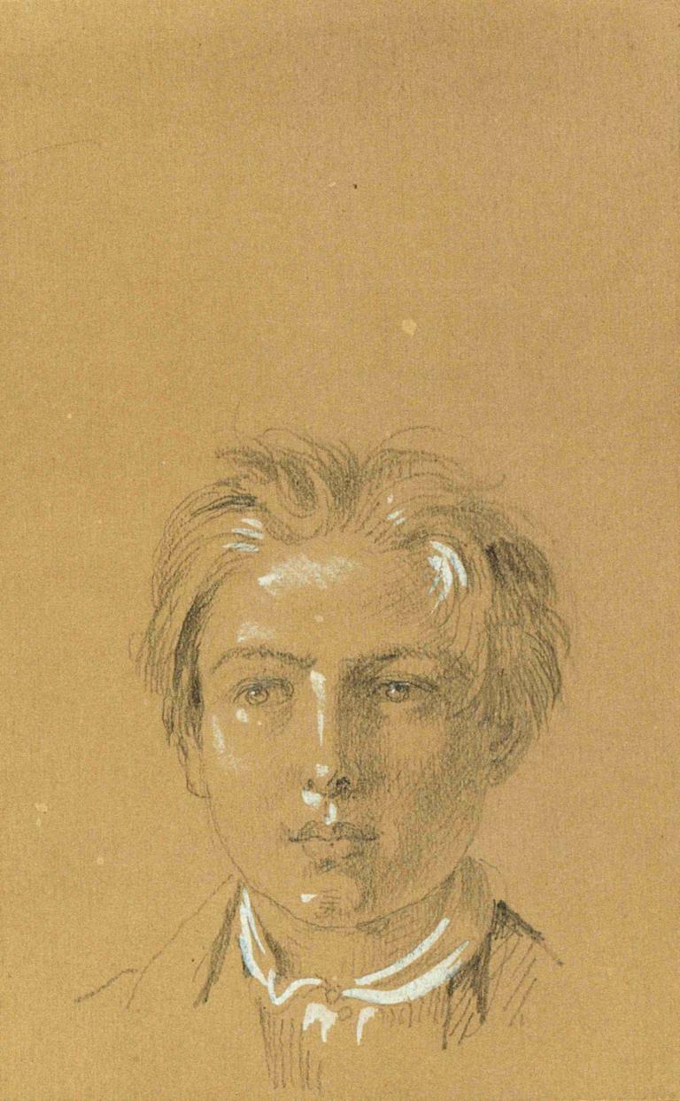 Kopf eines Knaben,Johann Peter Krafft,Sketch,Sketch, 1boy, solo, male focus, monochrome, sepia, portrait