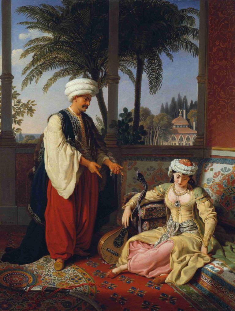 The Turkish woman,Phụ nữ Thổ Nhĩ Kỳ.,Johann Peter Krafft,John, Peter Kraft.,Tranh sơn dầu,Tranh sơn dầu