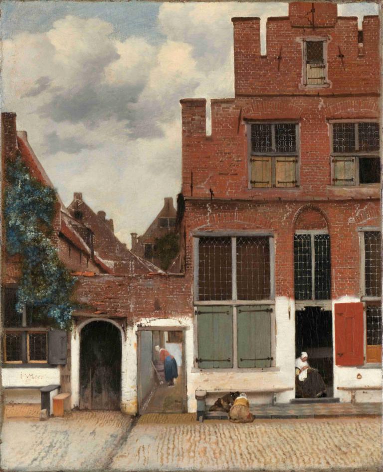 View of Houses in Delft, Known as ‘The Little Street’,Johannes Vermeer,Oil Painting,Oil Painting, scenery