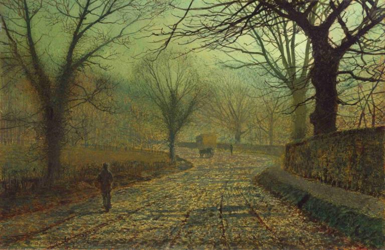 Stapleton Park, near Pontefract,Stapleton Park, nära Pontefract,John Atkinson Grimshaw,Oljemålning