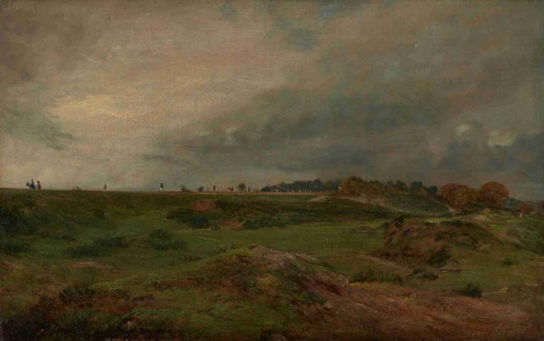 A Road across Hampstead Heath,John Constable,Oil Painting,Oil Painting, outdoors, scenery, cloud, grass, sky