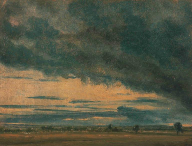 Cloud Study,클라우드 학습,John Constable,존 컨스터블,오일 페인팅,오일 페인팅, 구름, 경치, 하늘, 옥외, 인간은 없어, 흐린 하늘, 전통 미디어, 잔디, 필드, 회화 (중)