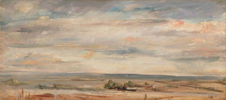 Cloud Study, Early Morning, Looking East from Hampstead,雲霧研究，清晨，從漢普斯特德向東望去,John Constable,約翰·康斯特布爾,油畫,油畫, 戶外