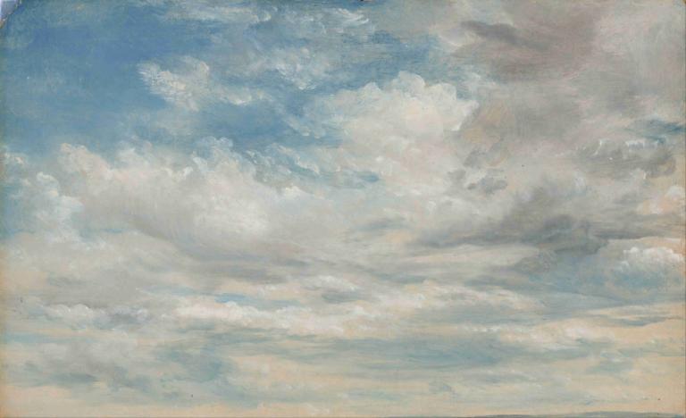 Clouds,John Constable,Oil Painting,Oil Painting, cloud, sky, no humans, scenery, traditional media