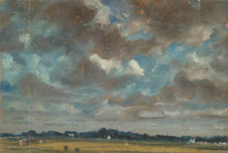 Extensive Landscape with Grey Clouds,Lanskap Luas dengan Awan Kelabu,John Constable,Lukisan cat minyak