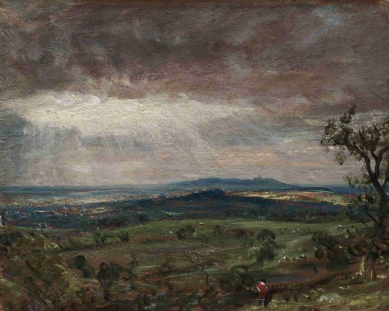 Hampstead Heath, Looking Toward Harrow,Hampstead Heath, patrząc w stronę Harrow,John Constable,Obraz olejny