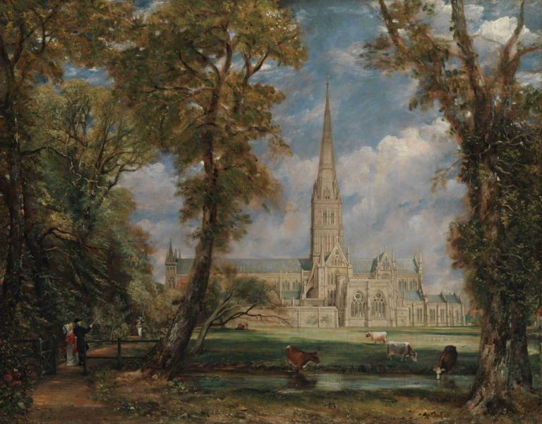 Salisbury Cathedral from the Bishop's Grounds,Salisburyn katedraali Bishop's Groundsista käsin,John Constable