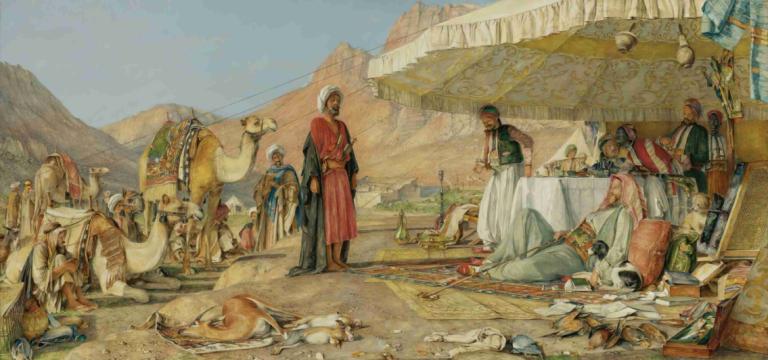 A Frank Encampment In The Desert Of Mount Sinai, 1842,John Frederick Lewis,Oil Painting,Oil Painting