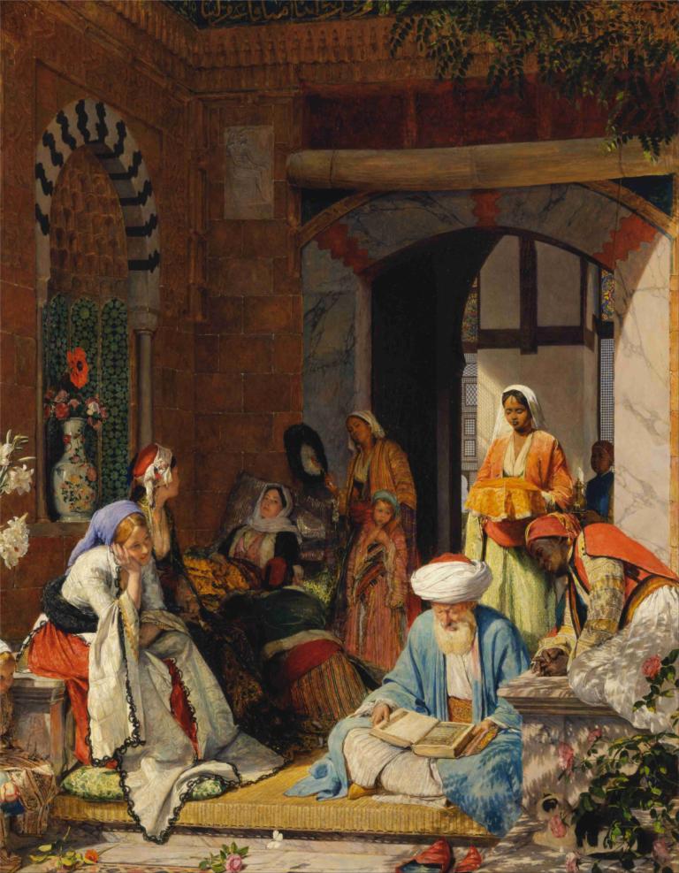 And The Prayer Of Faith Shall Save The Sick,John Frederick Lewis,Oil Painting,Oil Painting, multiple boys