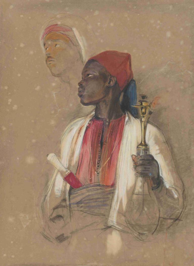 Study for 'The Pipe Bearer',Studio per "Il portatore di pipa,John Frederick Lewis,Pittura ad olio