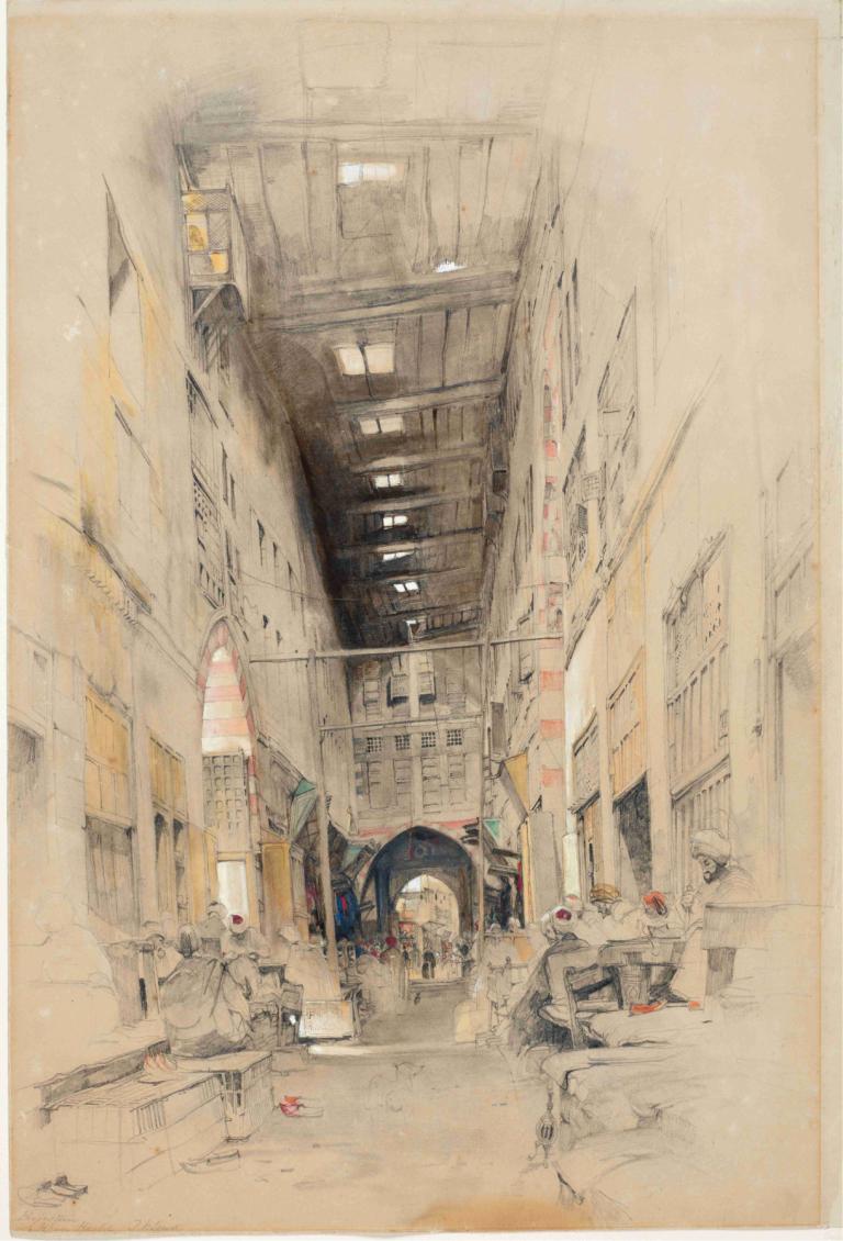 The Bezestein Bazaar, El Khan Khalil, Cairo,John Frederick Lewis,Oil Painting,Oil Painting, ground vehicle