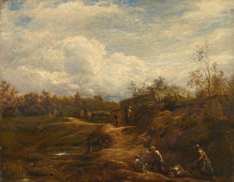 An English Landscape,Un peisaj englezesc,John Linnell,Pictura in ulei,Pictura in ulei, copac, nor, decor