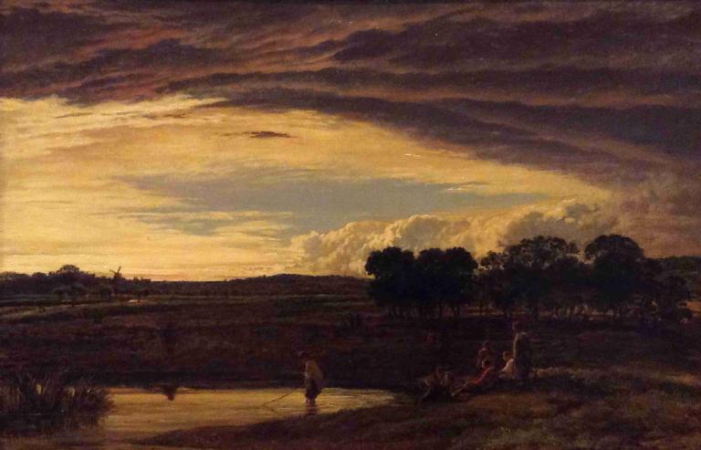 Evening, Storm Clearing Off,Abend, Sturm lässt nach,John Linnell,Ölgemälde,Ölgemälde, Landschaft, draußen