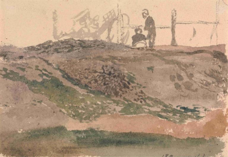 Figures on a Bank, Kensington Gravel Pits,Figuren auf einer Bank, Kiesgruben von Kensington,John Linnell