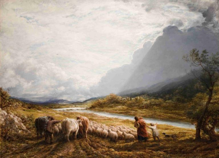 The Cloud,Le nuage,John Linnell,Peinture à l'huile,Peinture à l'huile, arbre, en plein air, paysage, nuage