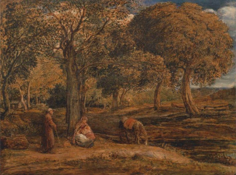 The Rest on the Flight into Egypt,Le reste de la fuite en Égypte,John Linnell,Peinture à l'huile