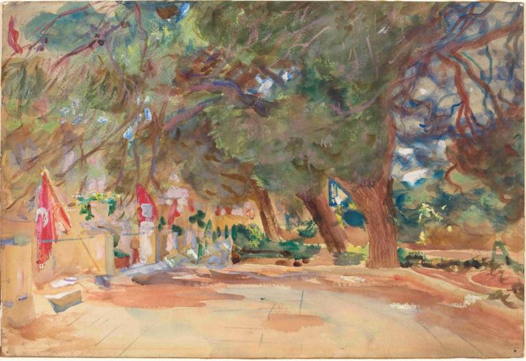 A War Memorial,John Singer Sargent,Oil Painting,Oil Painting, tree, scenery, no humans, traditional media