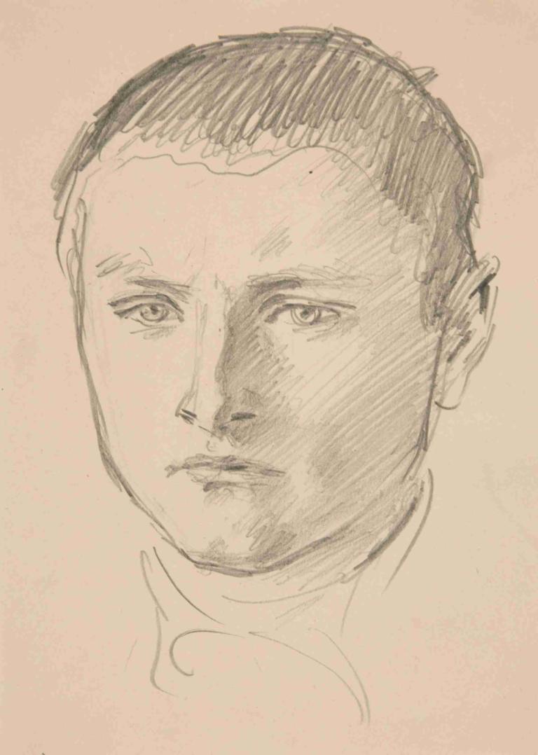 Boy’s Head,男童頭像,John Singer Sargent,約翰·辛格·薩金特,素描,素描, 1男孩, 獨奏, 男性焦點, 草圖, 單色, 看著觀眾, 肖像, 傳統媒體, 短髮, 閉著嘴